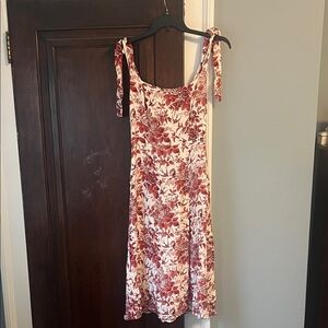 Reformation Cream and Red Dress
